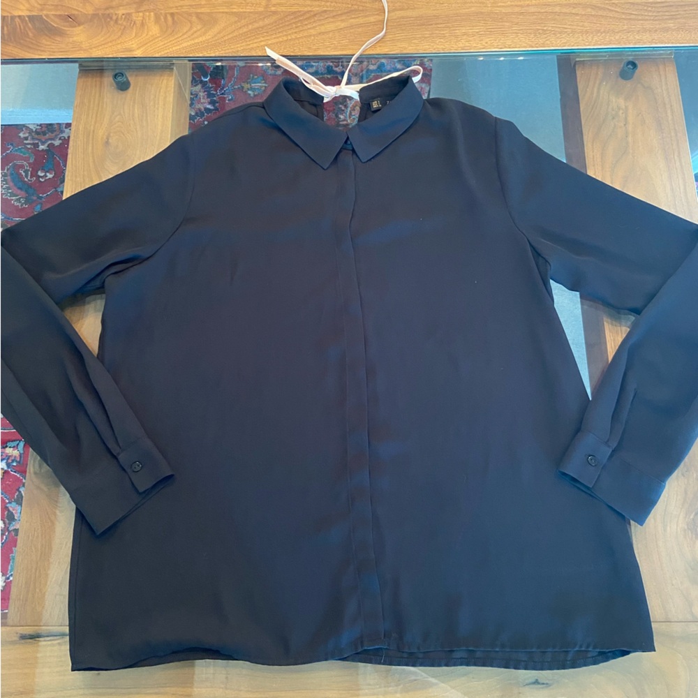 Zara Black Collared Blouse